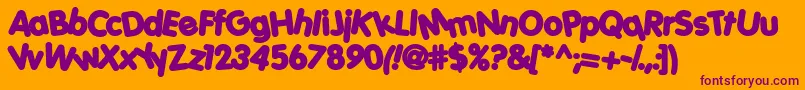 Porkys-Schriftart – Violette Schriften auf orangefarbenem Hintergrund