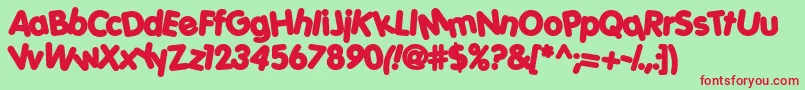Porkys Font – Red Fonts on Green Background