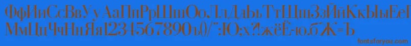 Więcej informacji o czcionce CyrillicNormal Czcionka CyrillicNormal – brązowe czcionki na niebieskim tle