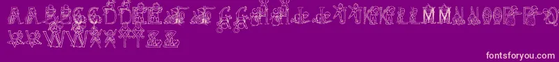 HffKidsStuff-Schriftart – Rosa Schriften auf violettem Hintergrund