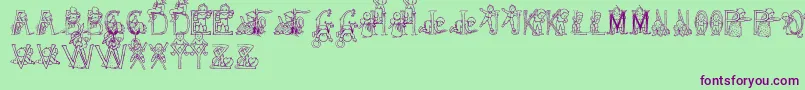 HffKidsStuff Font – Purple Fonts on Green Background