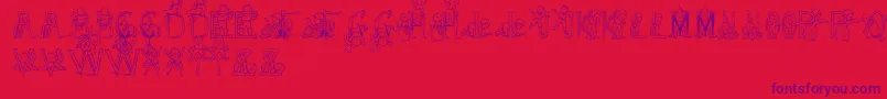 HffKidsStuff Font – Purple Fonts on Red Background