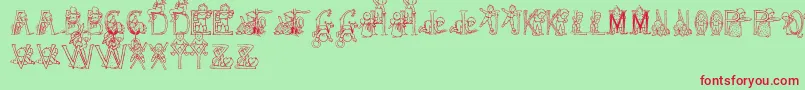 HffKidsStuff Font – Red Fonts on Green Background