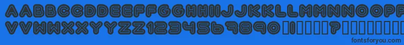 Automani Font – Black Fonts on Blue Background