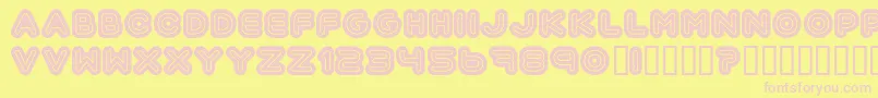 Automani Font – Pink Fonts on Yellow Background