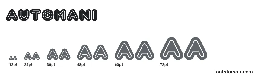 Размеры шрифта Automani