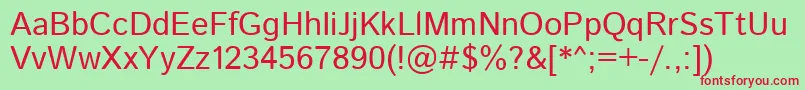 IstokwebRegular Font – Red Fonts on Green Background
