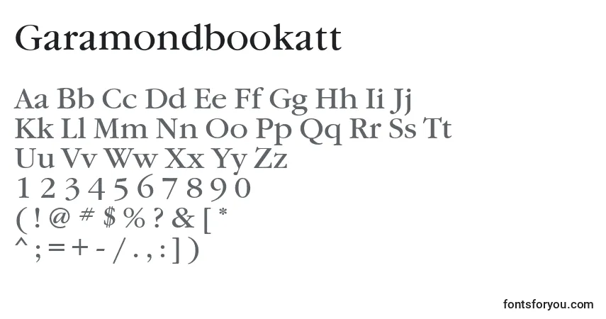 Czcionka Garamondbookatt – alfabet, cyfry, specjalne znaki