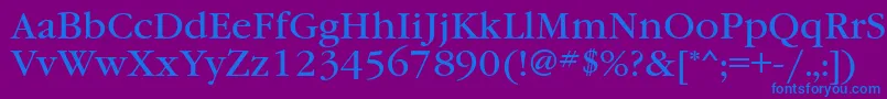 Garamondbookatt Font – Blue Fonts on Purple Background