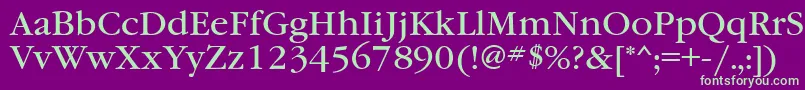 Garamondbookatt Font – Green Fonts on Purple Background