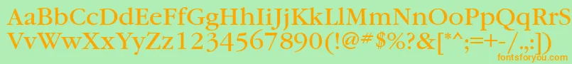 Garamondbookatt Font – Orange Fonts on Green Background