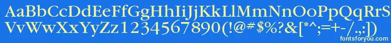 Garamondbookatt Font – Yellow Fonts on Blue Background