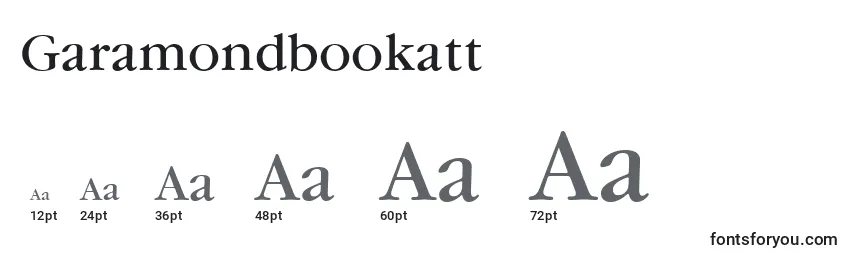 Размеры шрифта Garamondbookatt