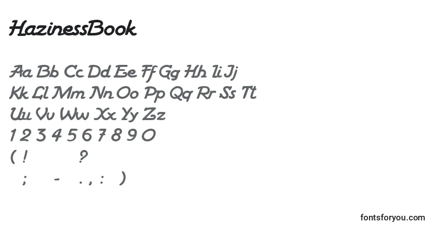 A fonte HazinessBook – alfabeto, números, caracteres especiais
