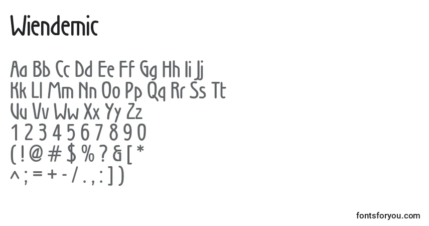 Шрифт Wiendemic – алфавит, цифры, специальные символы