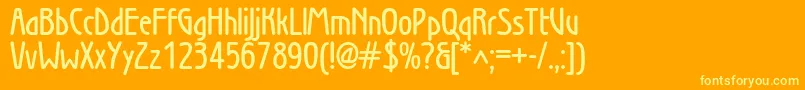 Wiendemic Font – Yellow Fonts on Orange Background