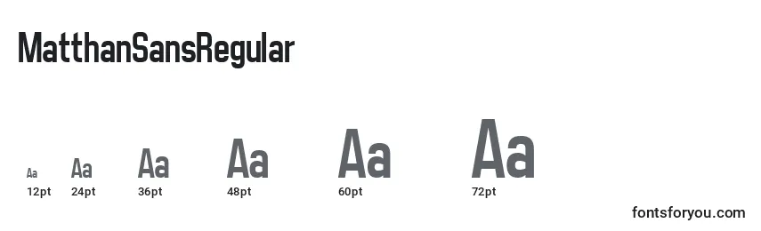 MatthanSansRegular Font Sizes
