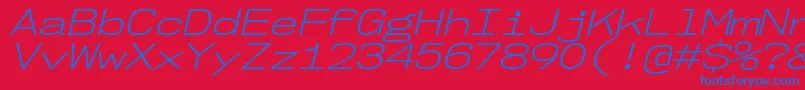 Nk57MonospaceExLtIt Font – Blue Fonts on Red Background