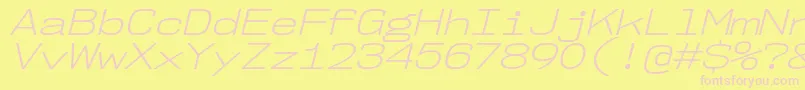 Nk57MonospaceExLtIt Font – Pink Fonts on Yellow Background