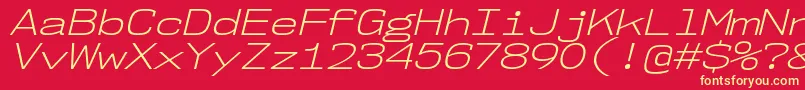 Nk57MonospaceExLtIt Font – Yellow Fonts on Red Background