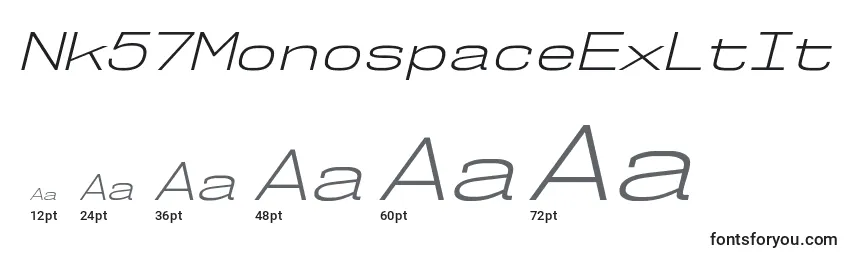Nk57MonospaceExLtIt Font Sizes