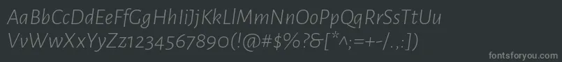 Шрифт AlegreyasansLightitalic – серые шрифты на чёрном фоне