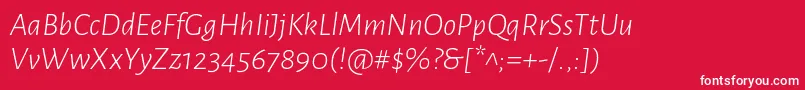 AlegreyasansLightitalic Font – White Fonts on Red Background