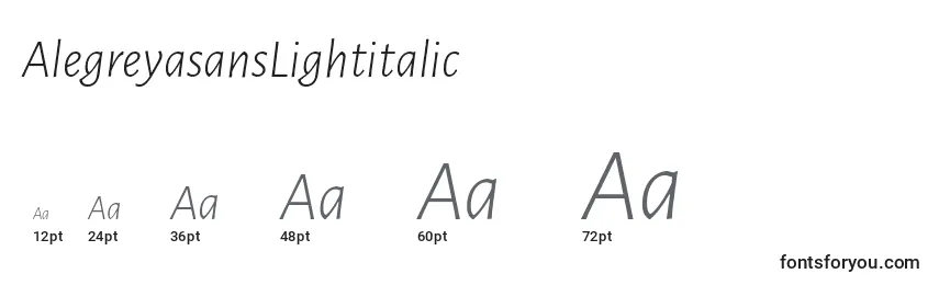 AlegreyasansLightitalic Font Sizes