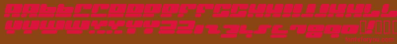 フォントFacei – 赤い文字が茶色の背景にあります。