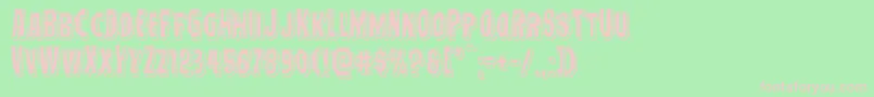 Hitchblockpunch-fontti – vaaleanpunaiset fontit vihreällä taustalla