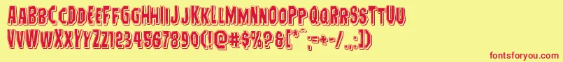 フォントHitchblockpunch – 赤い文字の黄色い背景