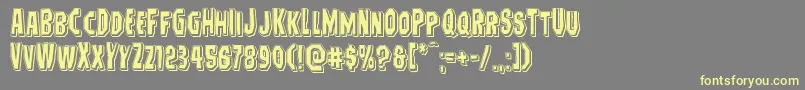 Hitchblockpunch-fontti – keltaiset fontit harmaalla taustalla