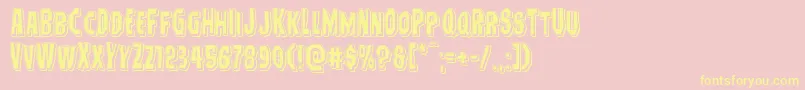 Hitchblockpunch Font – Yellow Fonts on Pink Background