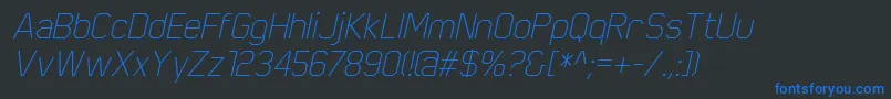 ScriberThinitalic Font – Blue Fonts on Black Background