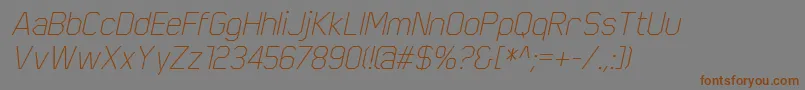ScriberThinitalic Font – Brown Fonts on Gray Background