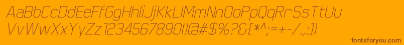 ScriberThinitalic Font – Brown Fonts on Orange Background