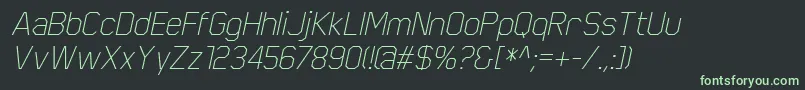ScriberThinitalic Font – Green Fonts on Black Background