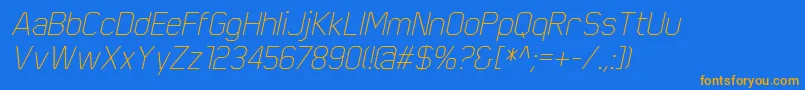 ScriberThinitalic Font – Orange Fonts on Blue Background