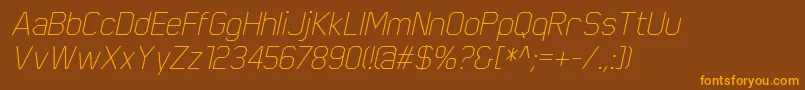 ScriberThinitalic Font – Orange Fonts on Brown Background
