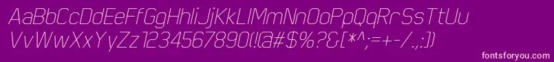 ScriberThinitalic Font – Pink Fonts on Purple Background