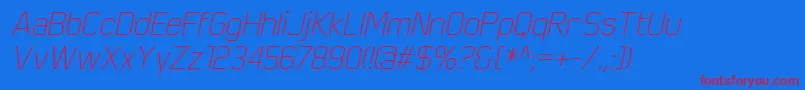 ScriberThinitalic Font – Red Fonts on Blue Background