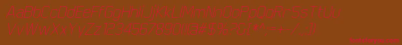 ScriberThinitalic Font – Red Fonts on Brown Background