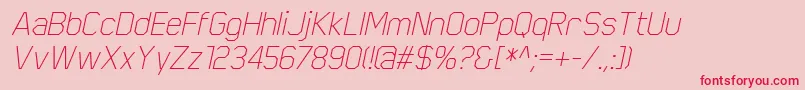 ScriberThinitalic Font – Red Fonts on Pink Background