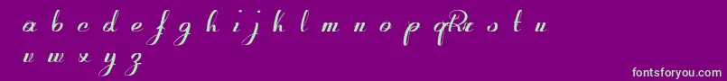 フォントRetroactiveDemoVersion – 紫の背景に緑のフォント