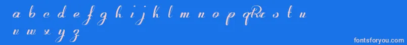 Czcionka RetroactiveDemoVersion – różowe czcionki na niebieskim tle