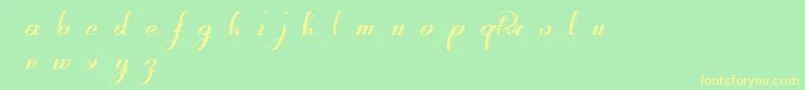 フォントRetroactiveDemoVersion – 黄色の文字が緑の背景にあります