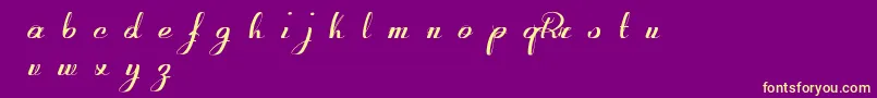 Шрифт RetroactiveDemoVersion – жёлтые шрифты на фиолетовом фоне