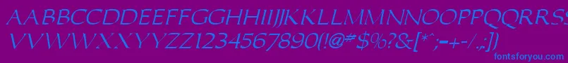 CaroluI Font – Blue Fonts on Purple Background