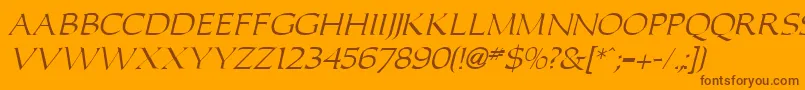 CaroluI Font – Brown Fonts on Orange Background