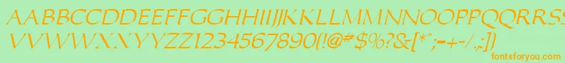 CaroluI Font – Orange Fonts on Green Background